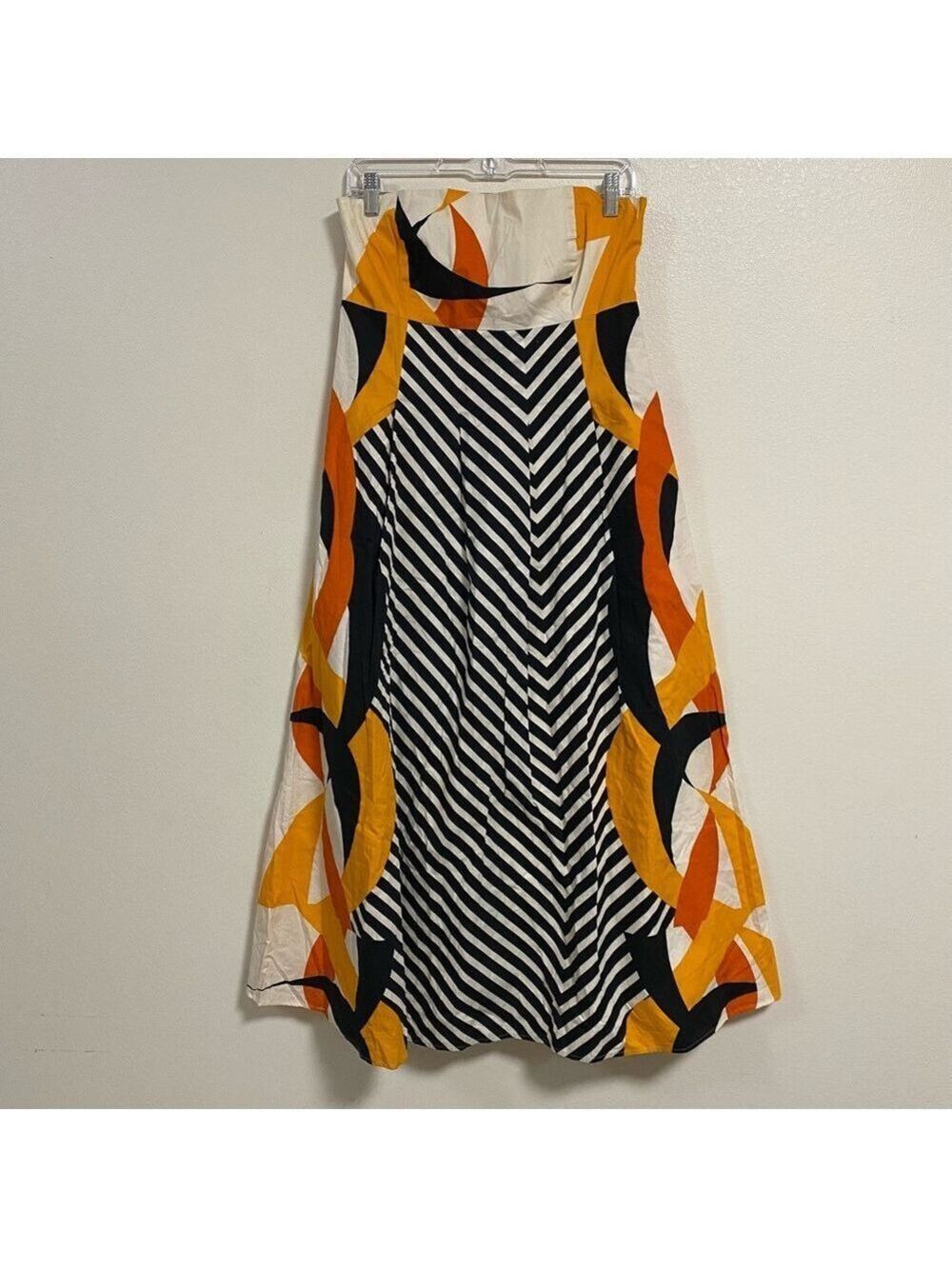 Tabitha Dress Women’s Size 12 Geometric Abstract print Strapless Midi Dress